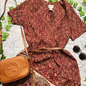 Vintage 90’s Burgundy Paisley Criss Cross Dress